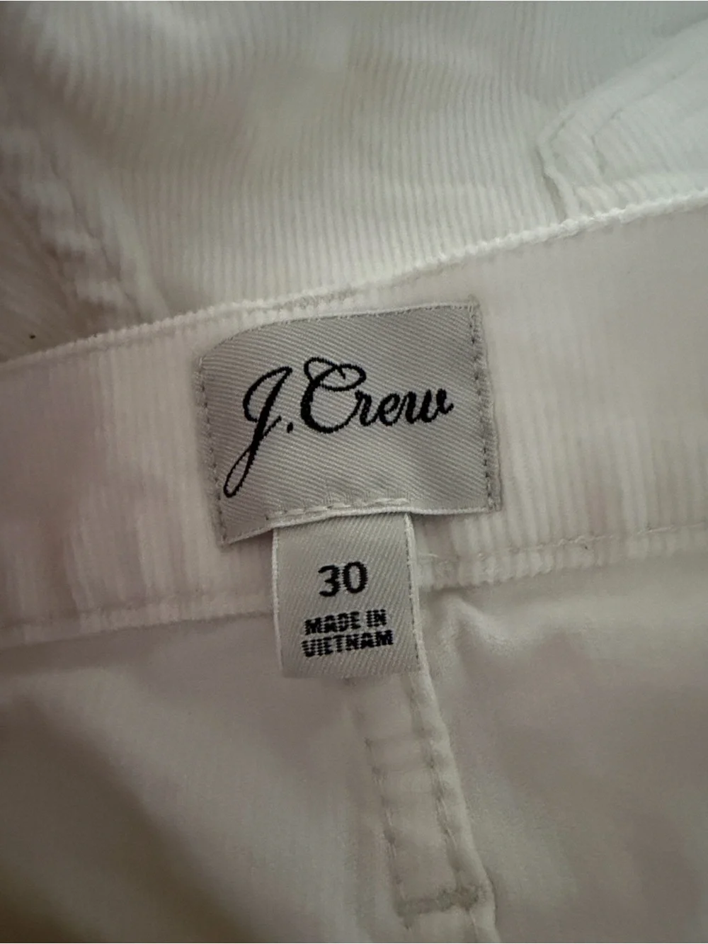 J. Crew Men's White Corduroy Pants